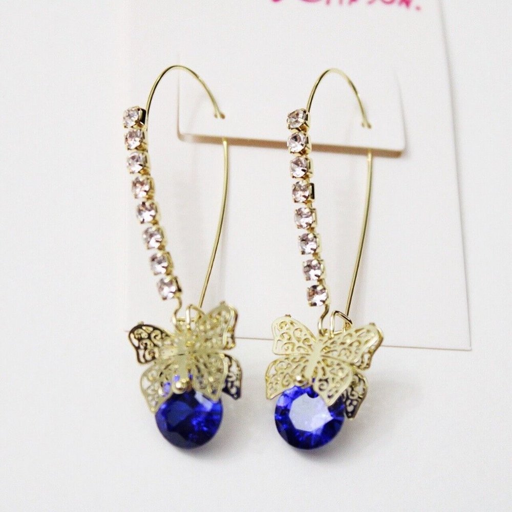 Betsey Johnson CZ Butterfly Dangle Earrings SALE 2 FOR 1